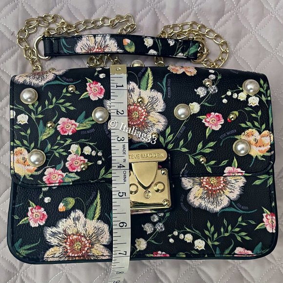 STEVE MADDEN Purse BSOPHIA $78 Flowers Pearl Beaded Handbag Multicolor NWOT - Picture 5 of 16